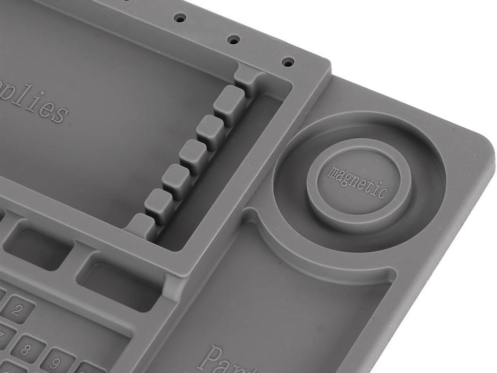 Silikona servisa paklājiņš lodēšanas organizatoram, liels paliktnis, 30x45 magnēts