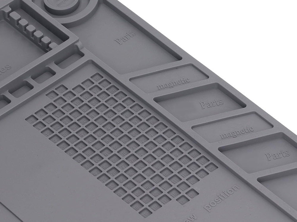 Silikona servisa paklājiņš lodēšanas organizatoram, liels paliktnis, 30x45 magnēts