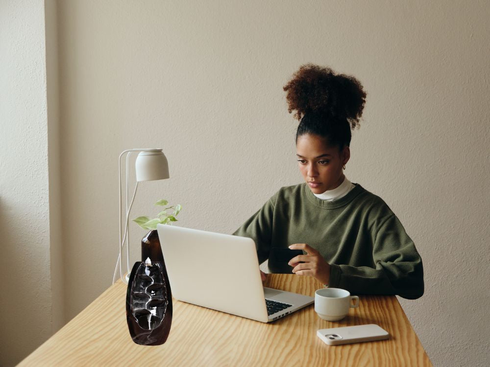 Aromātiska keramikas kamīna ūdenskrituma vīraka aromterapija + 10 daktis