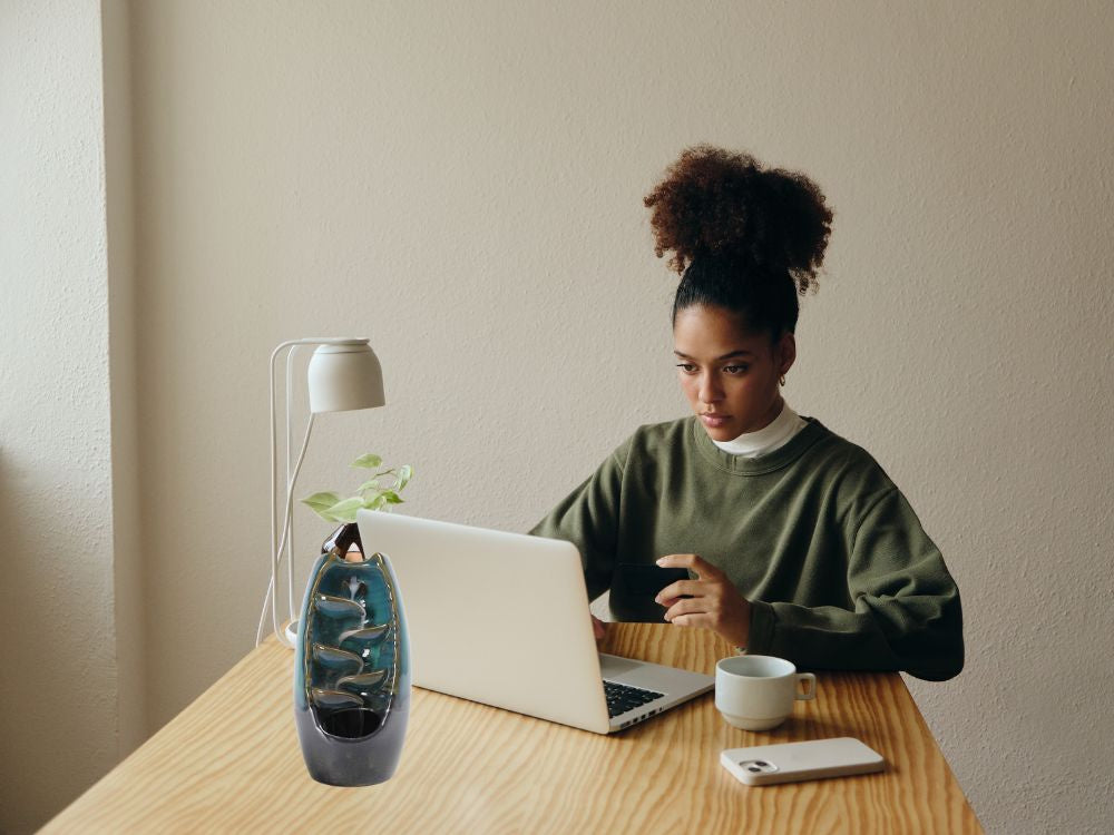 Aromātiska keramikas kamīna ūdenskrituma vīraka aromterapija + 10 daktis