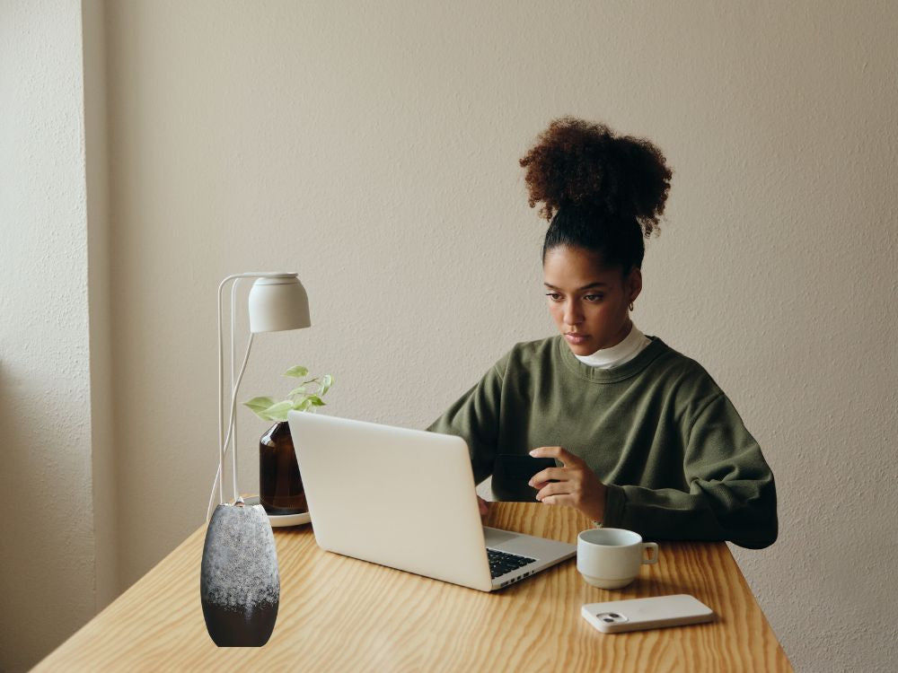 Aromātiska keramikas kamīna ūdenskrituma vīraka aromterapija + 10 daktis