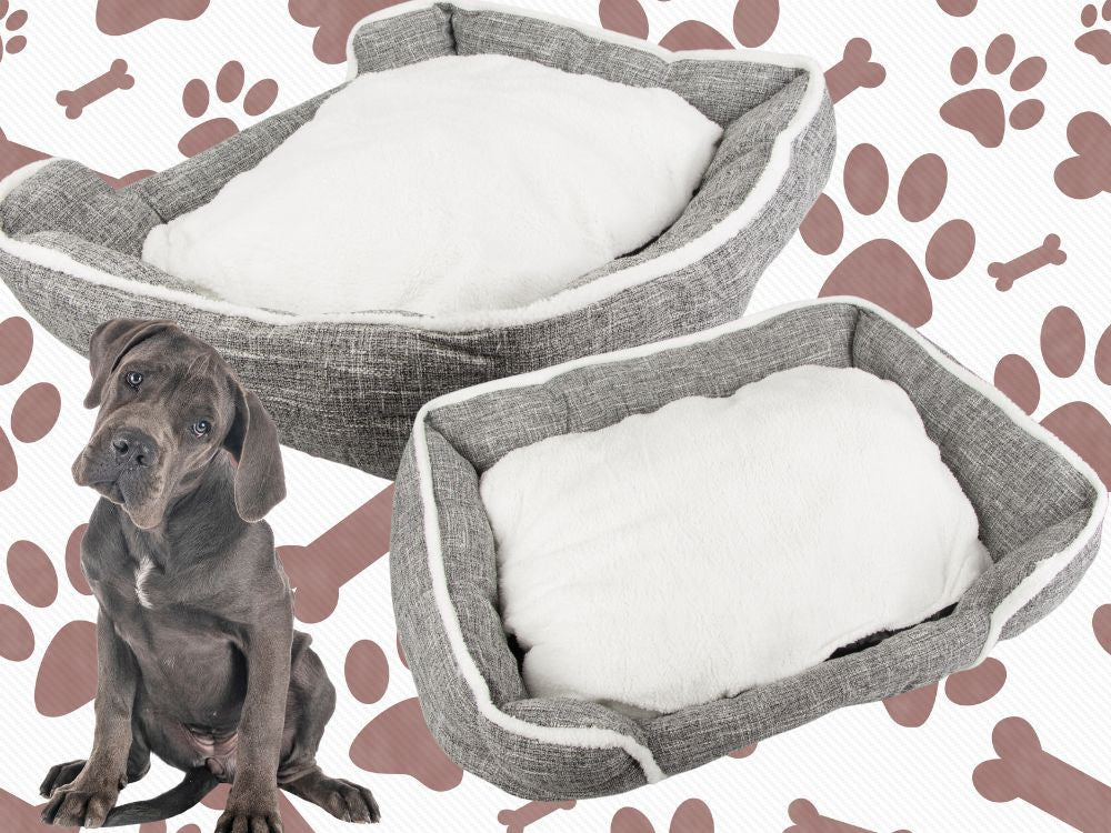 Suņu gulta, mīksta, ērta, pūkaina gulta ar spilvenu, XL izmērs