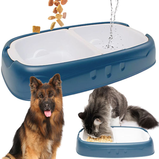 Dubultā bļoda suņiem, kaķiem, noņemamas, lielas plastmasas ūdens un barības bļodas