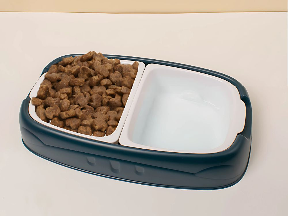 Dubultā bļoda suņiem, kaķiem, noņemamas, lielas plastmasas ūdens un barības bļodas