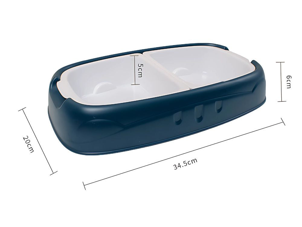 Dubultā bļoda suņiem, kaķiem, noņemamas, lielas plastmasas ūdens un barības bļodas