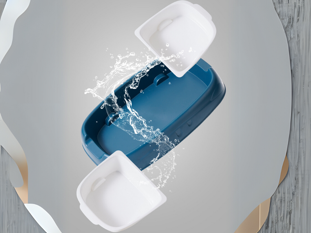 Dubultā bļoda suņiem, kaķiem, noņemamas, lielas plastmasas ūdens un barības bļodas