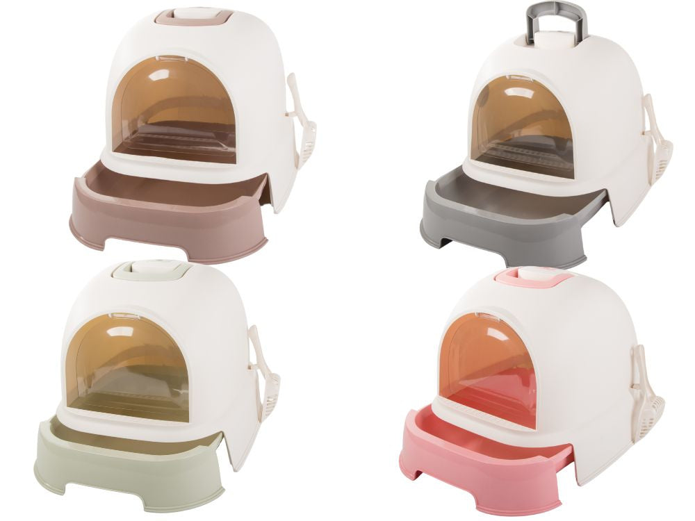 Kaķu pakaišu paplāte, liela, aizvērta, paredzēta kaķu pakaišu lāpstai, izturīga un izvelkama