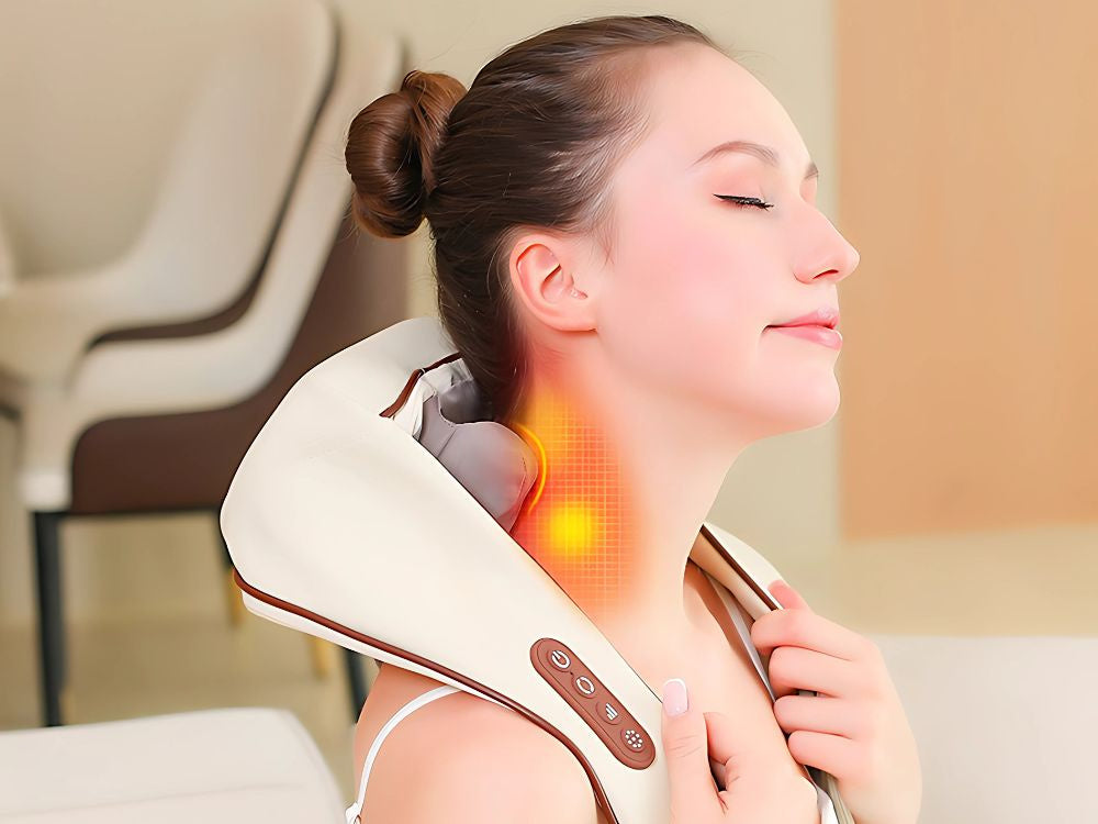 Kakla masiera kakla apkakle ar bezvadu ķermeņa sildīšanas apkakli