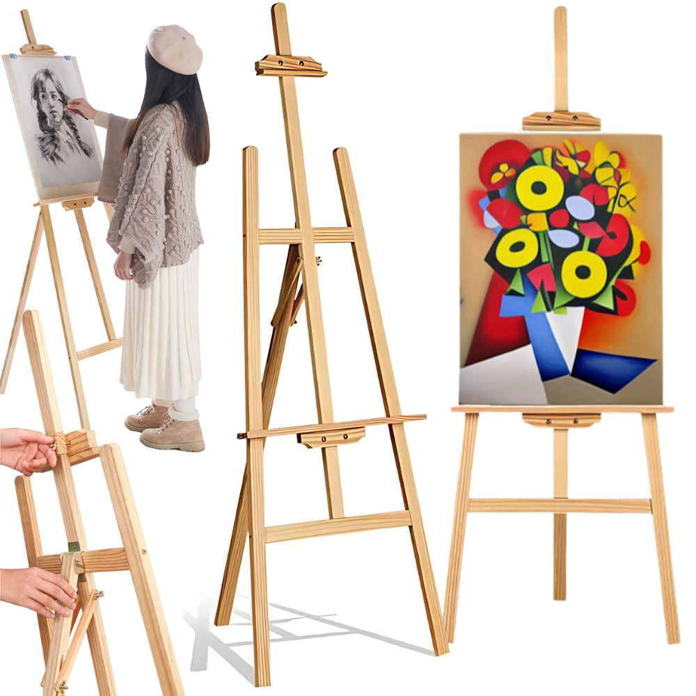 Liels koka gleznošanas molberts āra lietošanai bērniem un pieaugušajiem