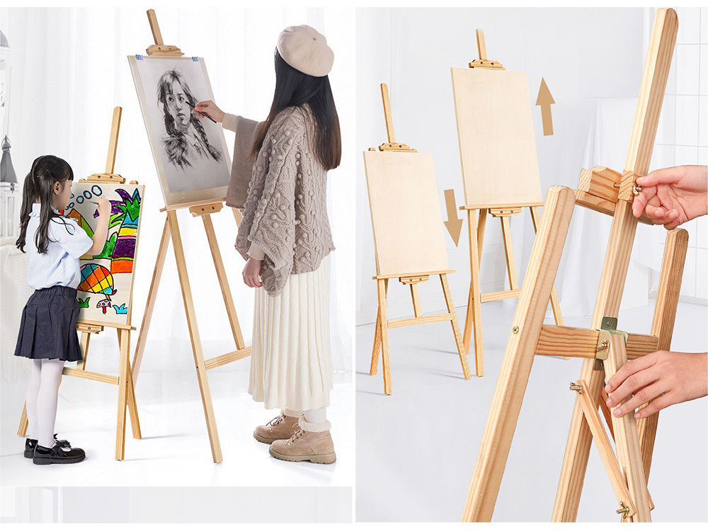 Liels koka gleznošanas molberts āra lietošanai bērniem un pieaugušajiem