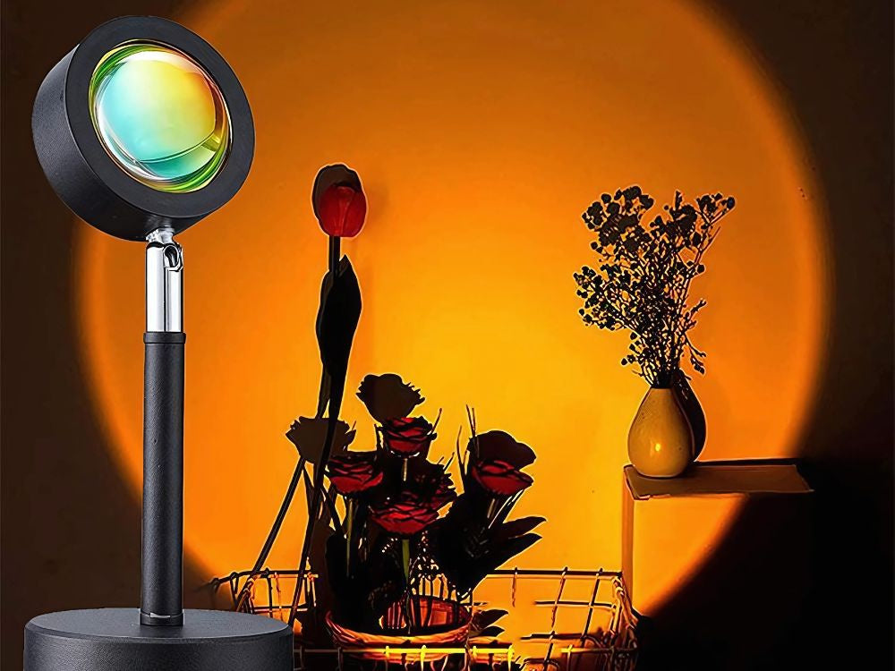 Projektora lampa saulrieta austrumu imitācijas metāla LED RGB USB + tālvadības pults