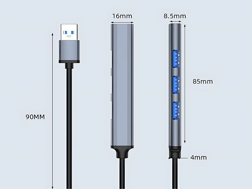 USB 3.0 5Gb/s sadalītāja centrmezgla adaptera stacija 4x USB 3.0 porti