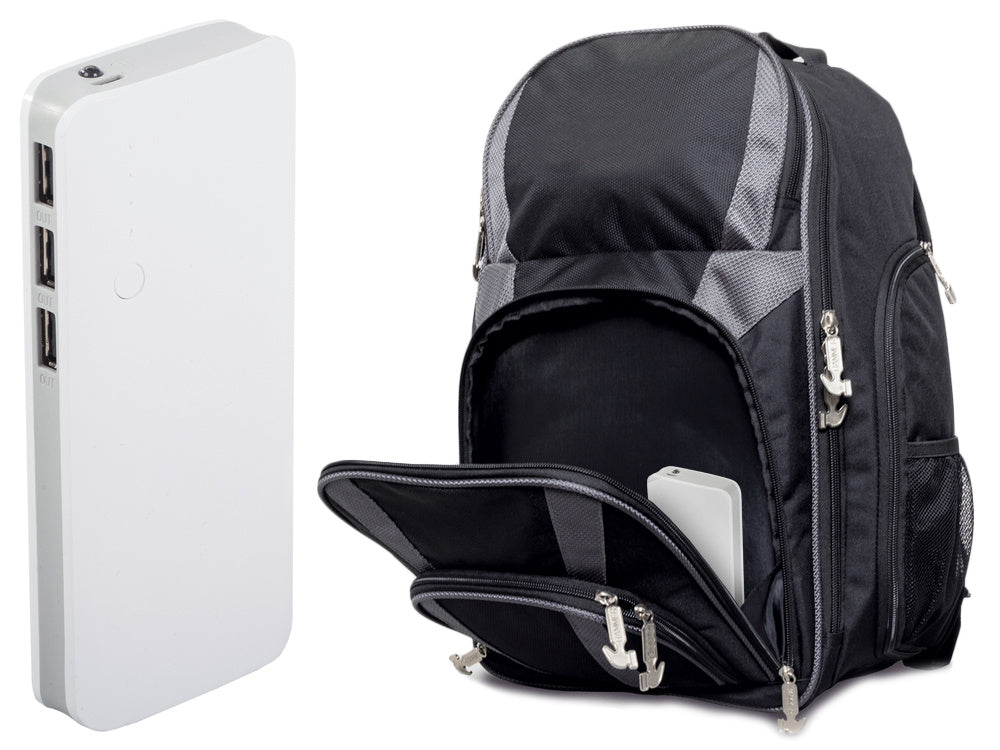 Powerbank 10000mAh 3x USB microUSB 2.1a pārnēsājamais akumulators ar LED lukturīti, jaudīgs un ātrs