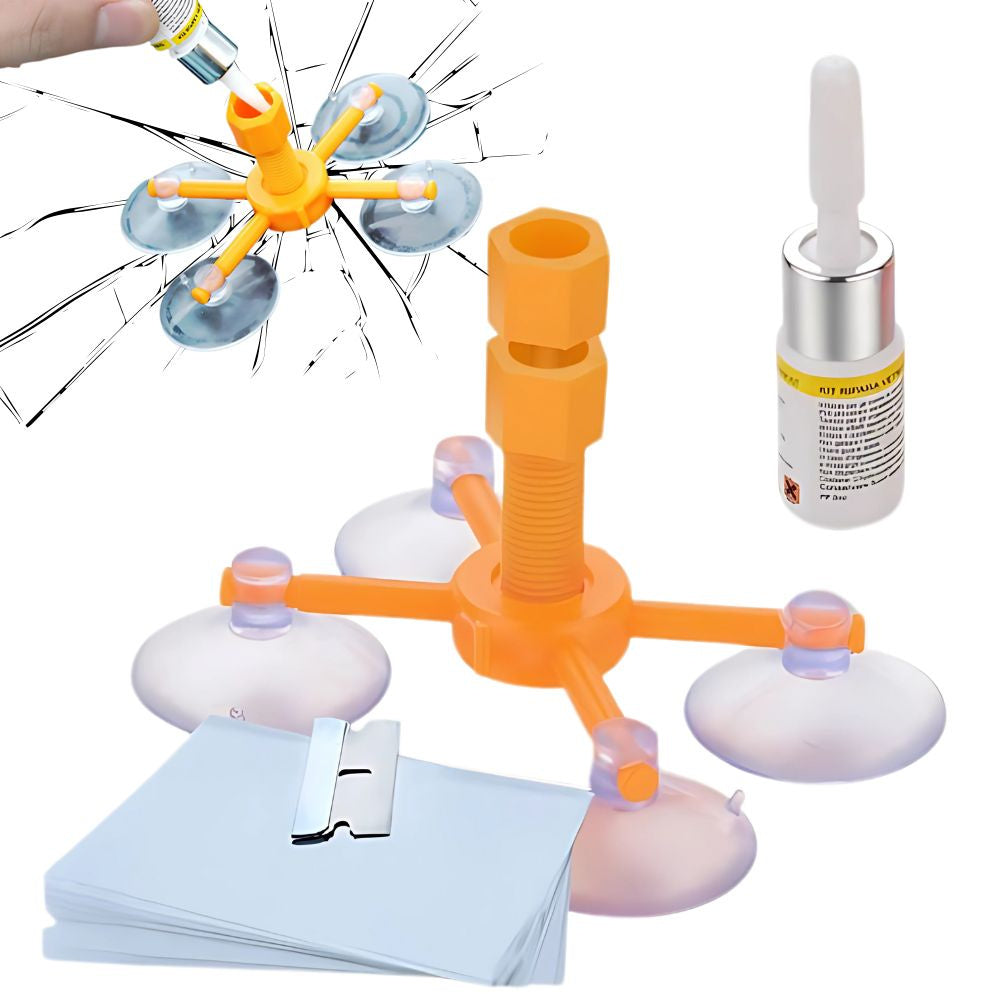Vējstikla remonta komplekts, šķembu plaisāšana, stikla līme