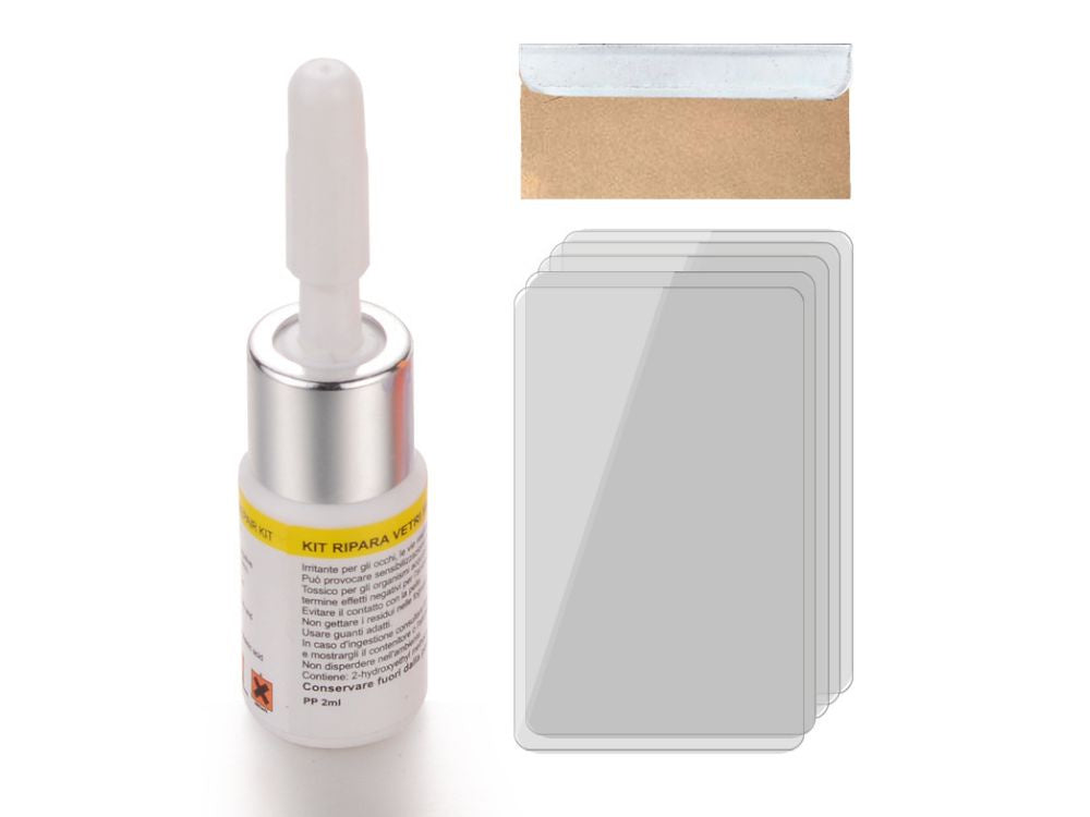 Vējstikla remonta komplekts, šķembu plaisāšana, stikla līme