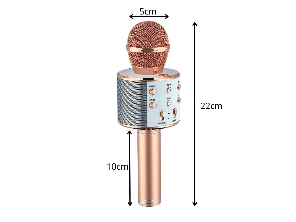 Bezvadu mikrofons Bluetooth karaoke skaļrunis apaļš ar korpusu, dažādi režīmi