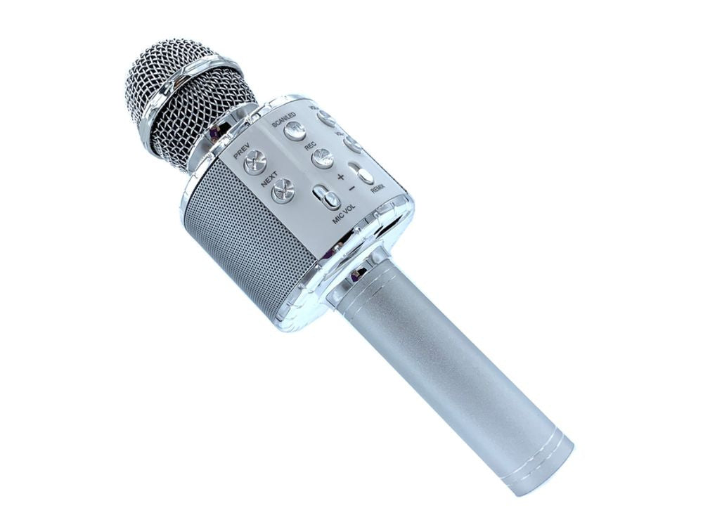 Bezvadu mikrofons Bluetooth karaoke skaļrunis apaļš ar korpusu, dažādi režīmi