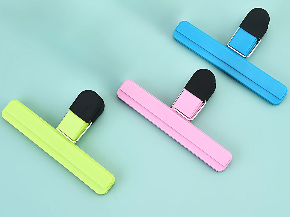 Pārtikas iepakojuma maisiņu skavu komplekts, 6 gab. krāsains