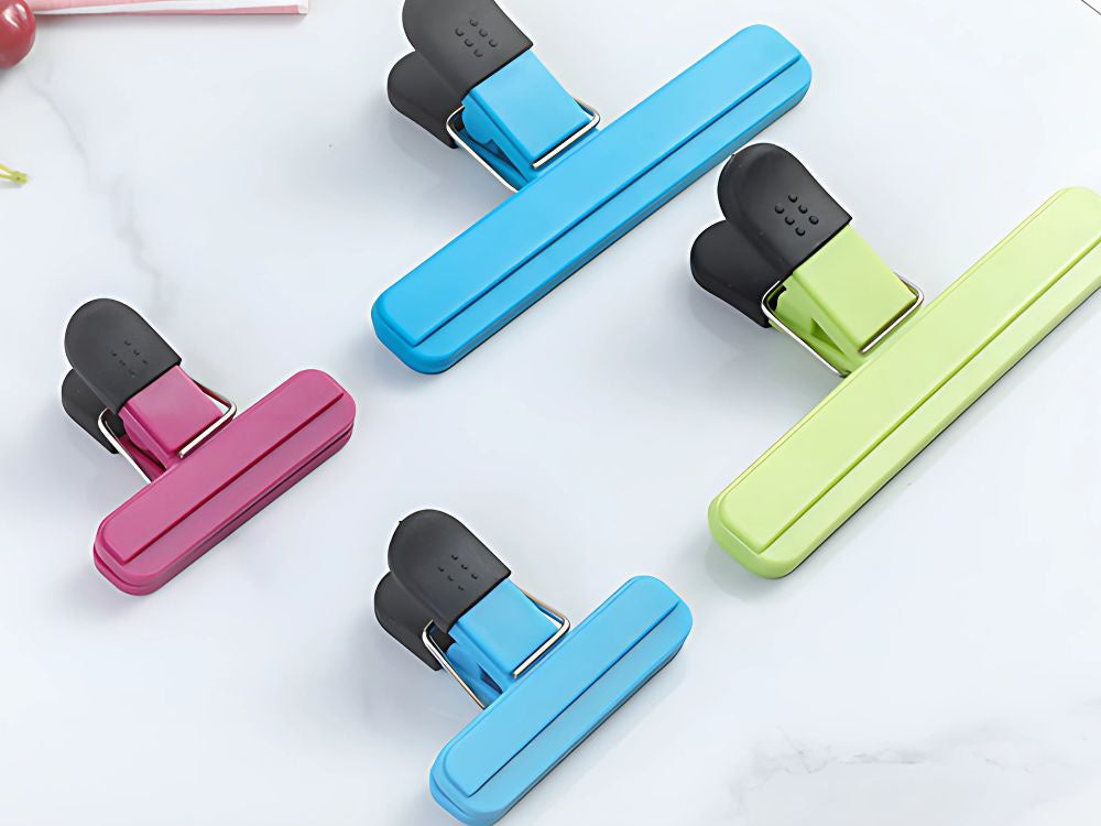 Pārtikas iepakojuma maisiņu skavu komplekts, 6 gab. krāsains