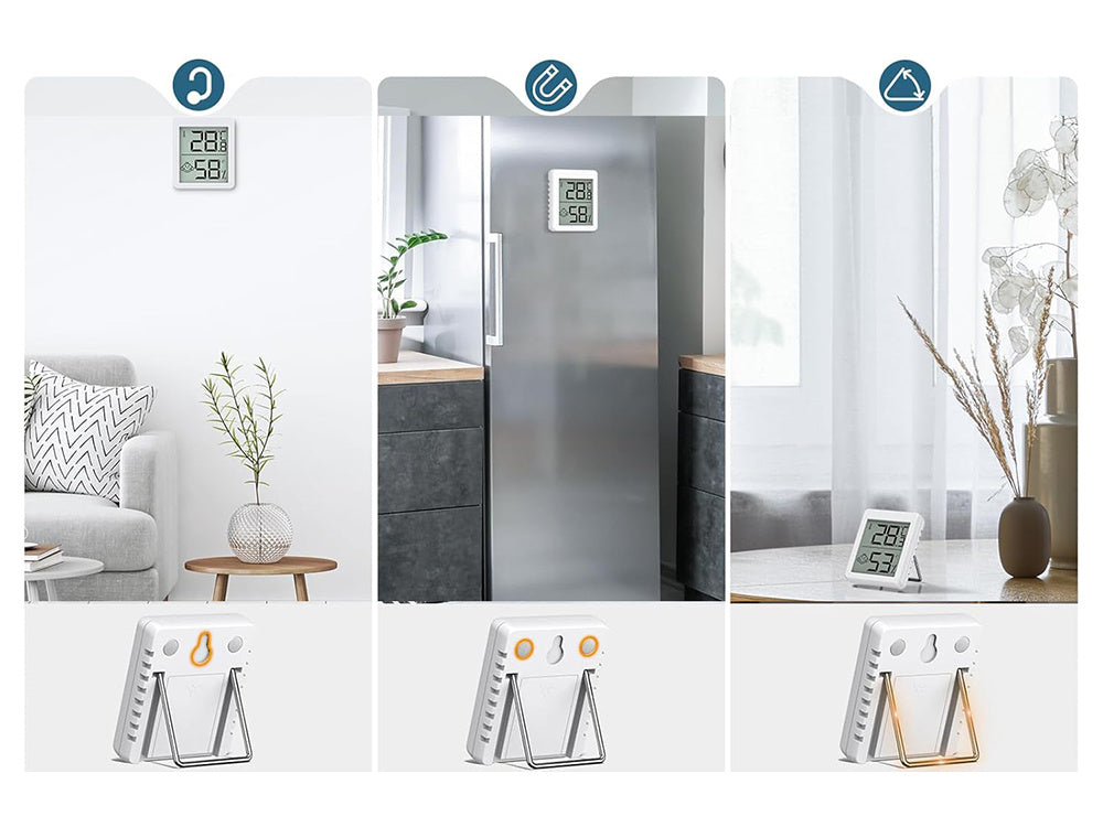 Digitālais termometrs ar mini laika staciju, istabas higrometrs, akumulatora magnēts