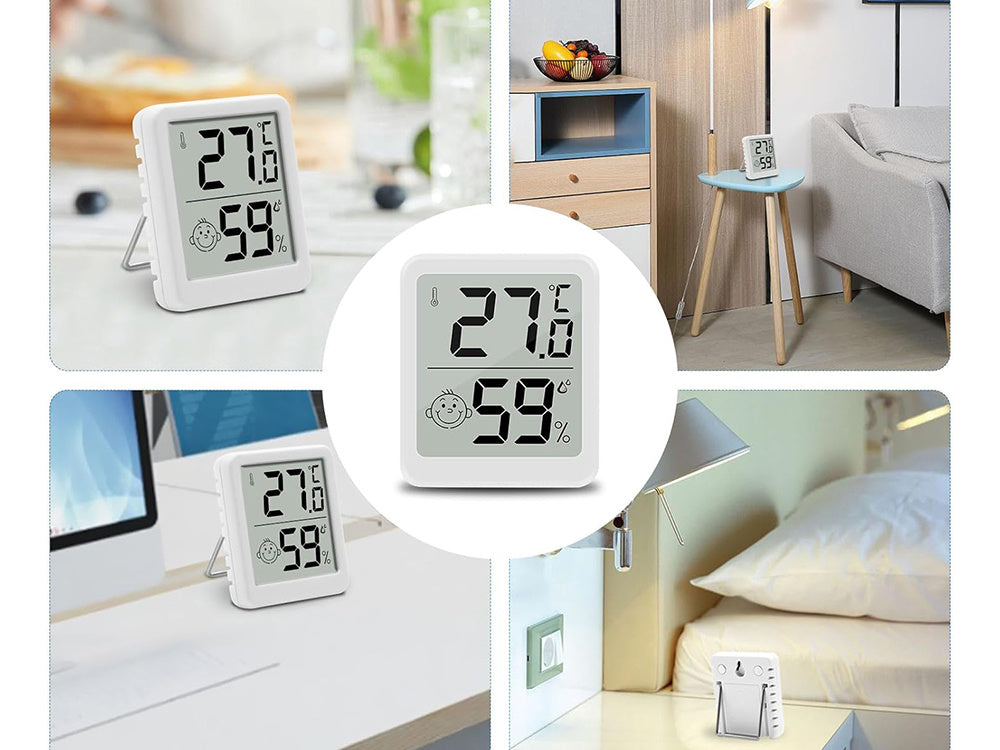 Digitālais termometrs ar mini laika staciju, istabas higrometrs, akumulatora magnēts