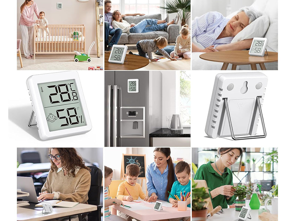 Digitālais termometrs ar mini laika staciju, istabas higrometrs, akumulatora magnēts