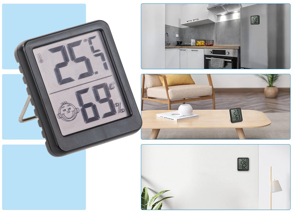 Digitālais termometrs ar mini laika staciju, istabas higrometrs, akumulatora magnēts