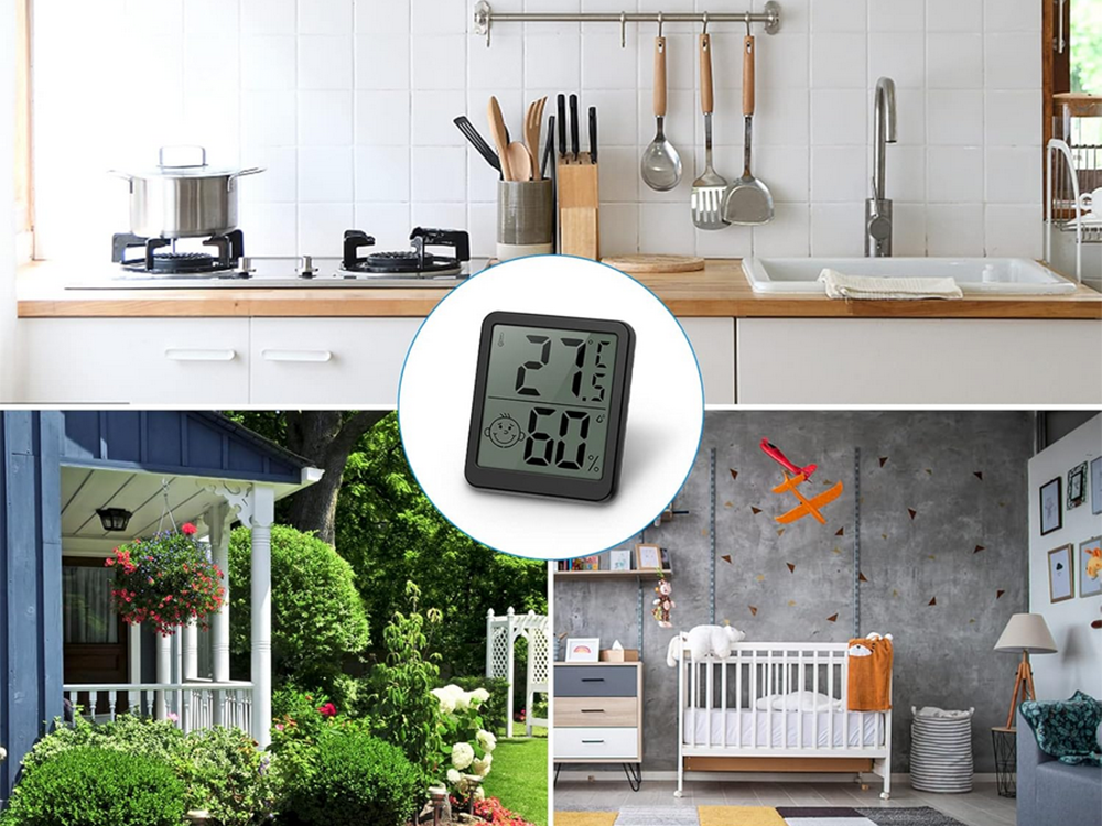 Digitālais termometrs ar mini laika staciju, istabas higrometrs, akumulatora magnēts