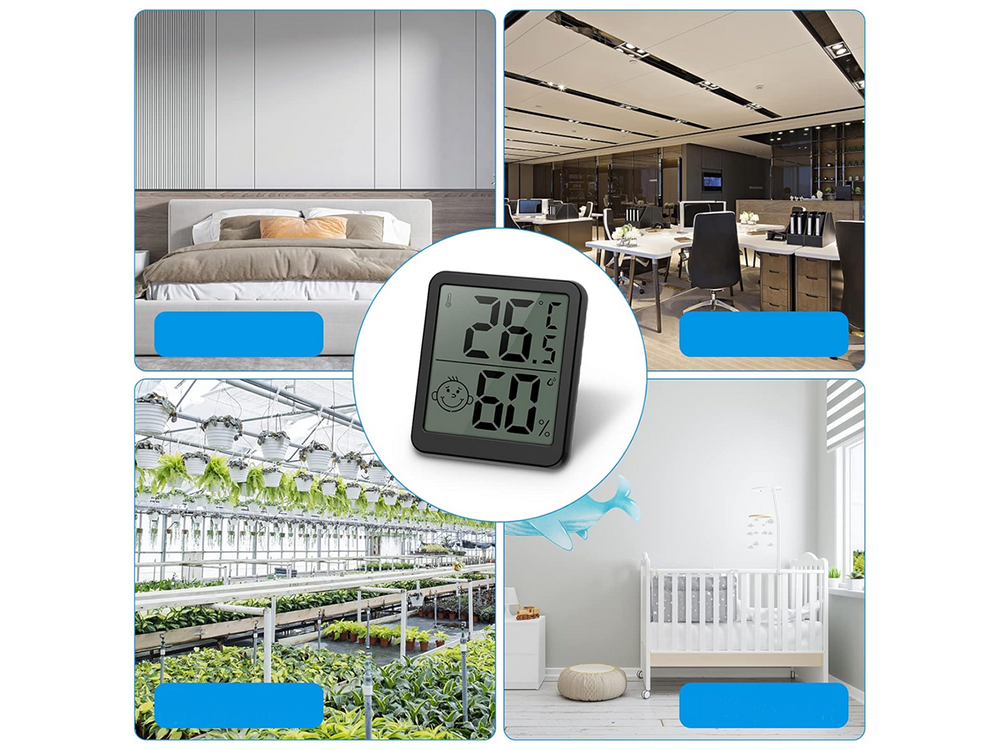 Digitālais termometrs ar mini laika staciju, istabas higrometrs, akumulatora magnēts