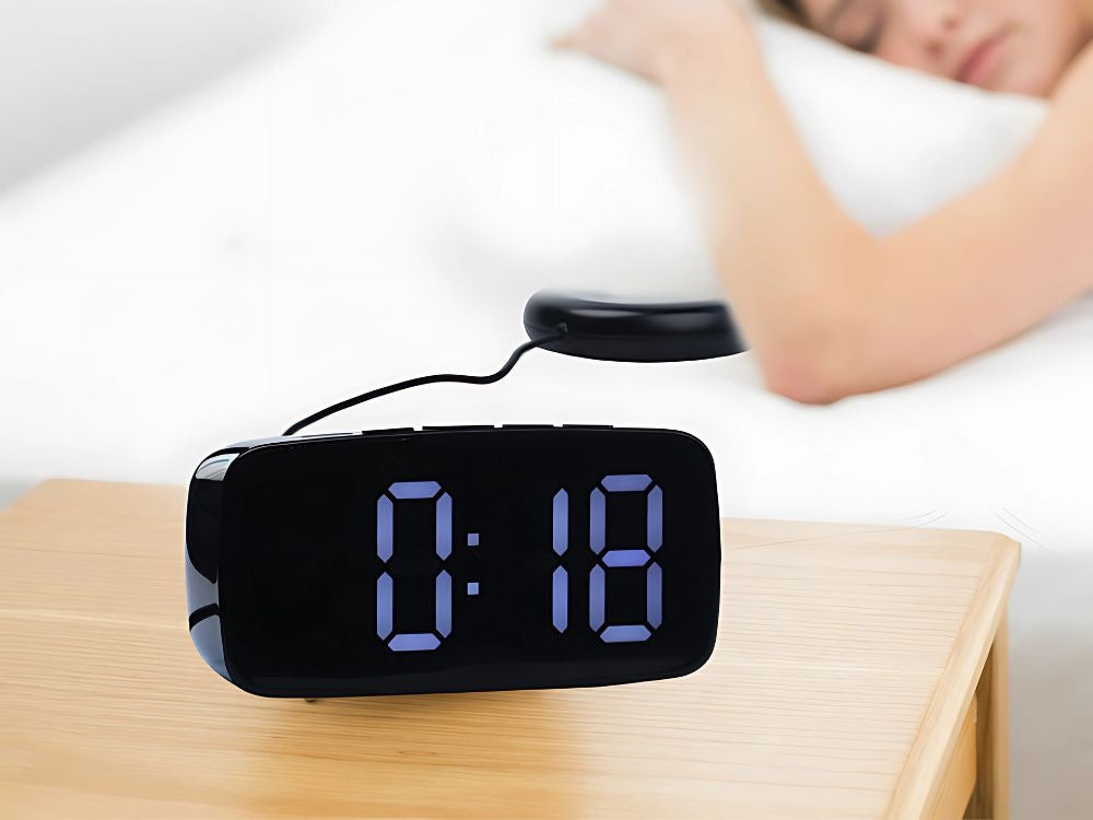 Elektronisks modinātājs ar vibrācijas spilventiņu, LED digitālais tīkla trauksmes signāls