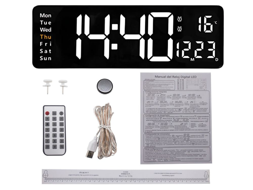 Elektroniskais pulkstenis digitālais LED kulons datuma temperatūras modinātājpulkstenis dienas