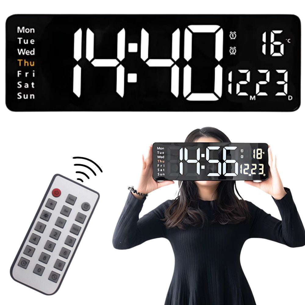 Elektroniskais pulkstenis digitālais LED kulons datuma temperatūras modinātājpulkstenis dienas