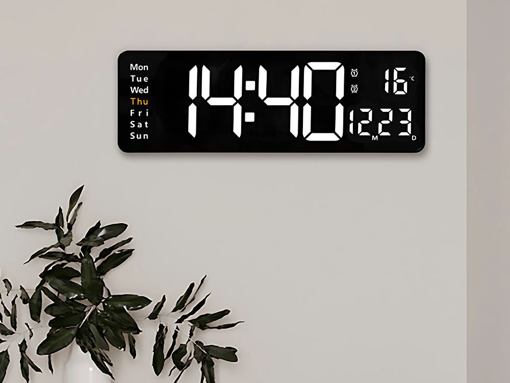 Elektroniskais pulkstenis digitālais LED kulons datuma temperatūras modinātājpulkstenis dienas