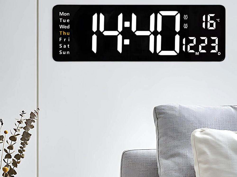 Elektroniskais pulkstenis digitālais LED kulons datuma temperatūras modinātājpulkstenis dienas