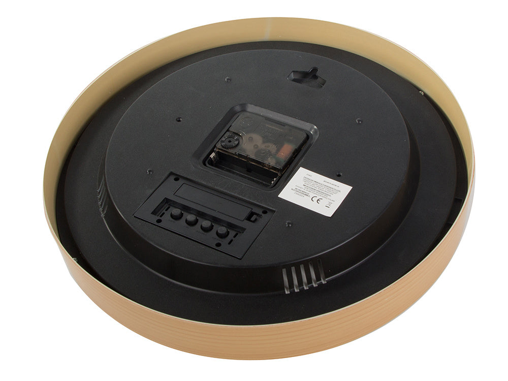 Sienas pulkstenis, liels, kluss, 30 cm, apaļš rādītājs, datums, temperatūra, sekundes