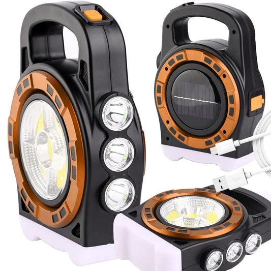 Pārnēsājams, uzlādējams saules lukturītis ar LED gaismas barošanas bloku, atstarotāja jaudu