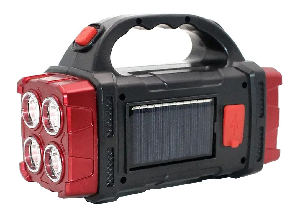 Pārnēsājams, uzlādējams saules lukturītis ar LED vālīšu prožektoru