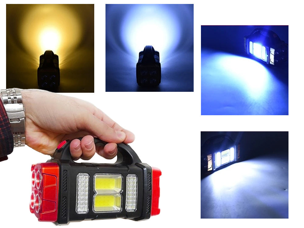 Pārnēsājams, uzlādējams saules lukturītis ar LED vālīšu prožektoru