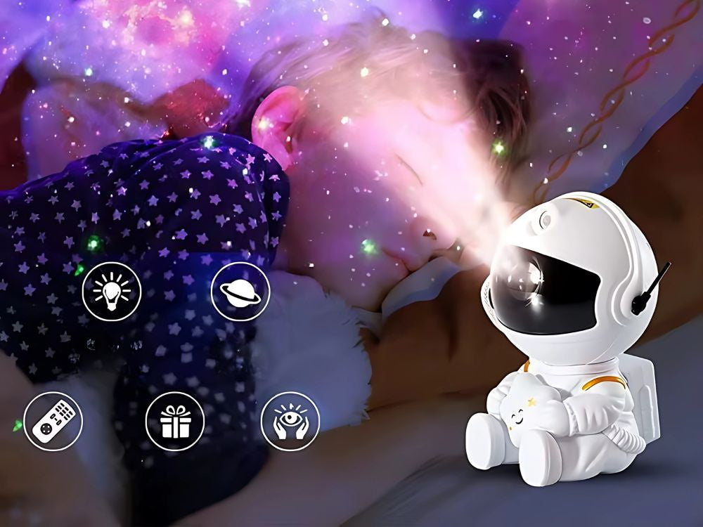 Zvaigžņu projektora astronautu galaktikas nakts gaismas debesu lāzera LED tālvadības pults