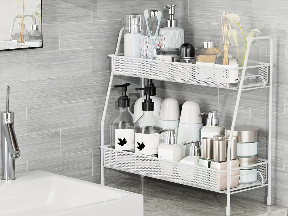 Virtuves plaukts, virtuves organizators, stāvošs divlīmeņu bēniņu garšvielu plaukts