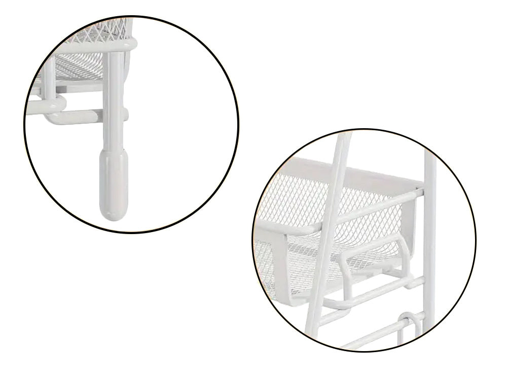 Virtuves plaukts bēniņu virtuves organizators divstāvu statīvs ar grozu