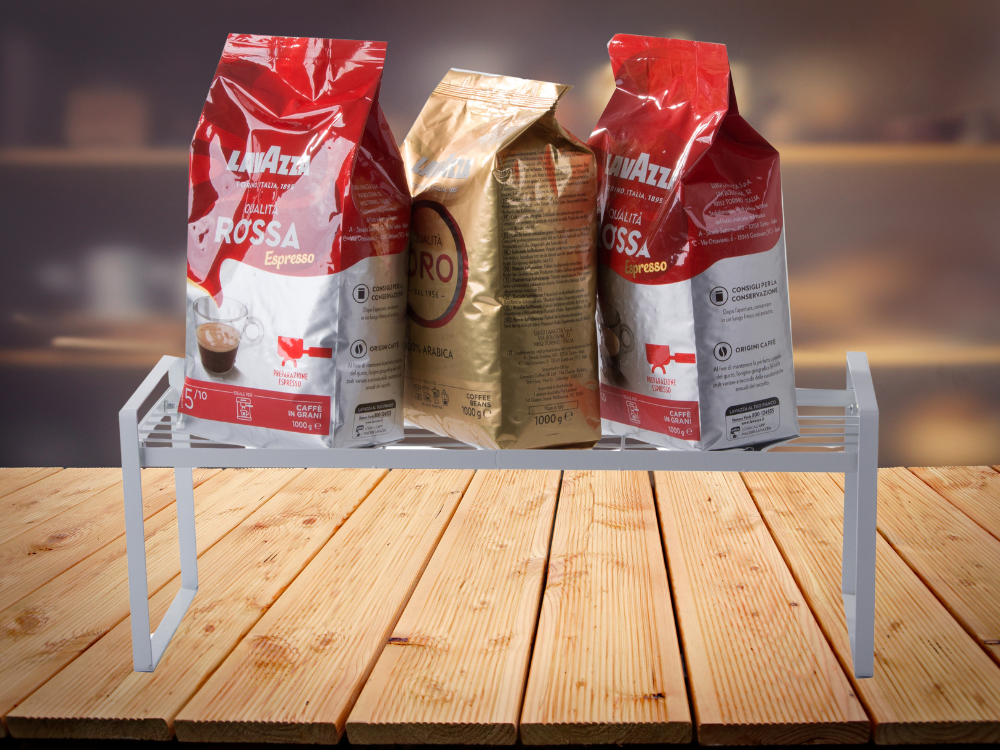 Metāla plaukts, vienlīmeņa virtuves organizatora statīvs, balts