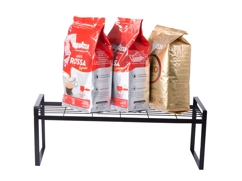 Metāla plaukts, vienlīmeņa virtuves organizatora statīvs, melns virtuvei