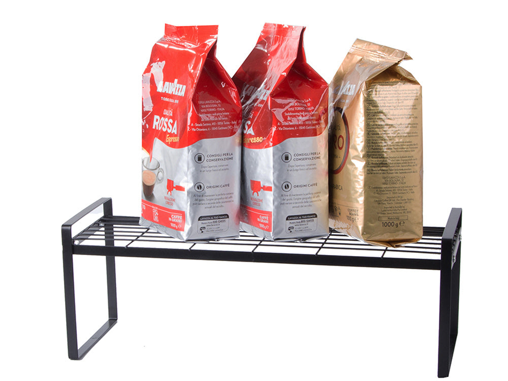 Metāla plaukts, vienlīmeņa virtuves organizatora statīvs, melns virtuvei