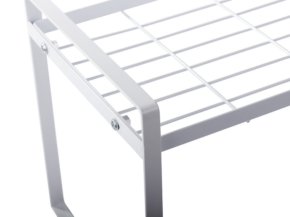 Vienlīmeņa metāla plaukts virtuves darba virsmai, virtuves organizatora bēniņu statīvs