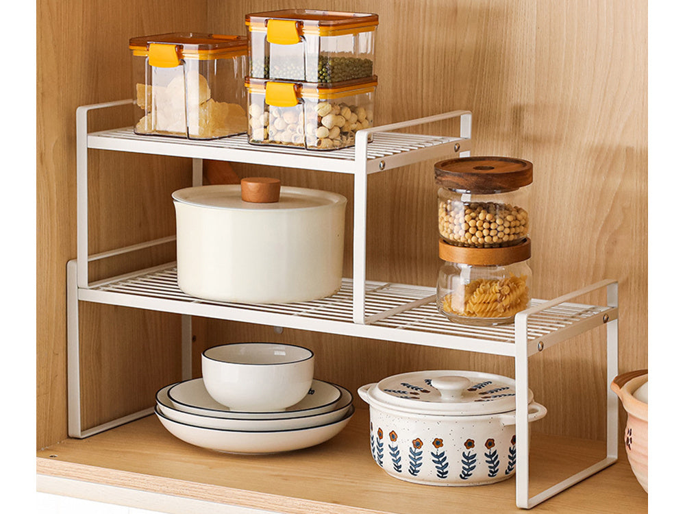 Vienlīmeņa metāla plaukts virtuves darba virsmai, virtuves organizatora bēniņu statīvs