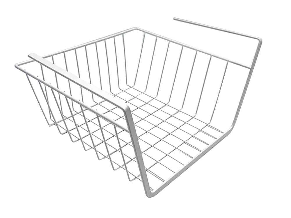 Piekarināms grozs zem plaukta metāla groza organizators virtuves grozs baltā krāsā