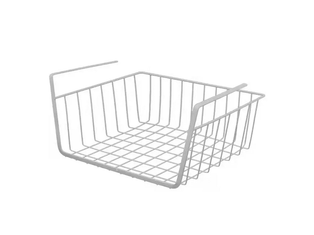 Piekarināms grozs zem plaukta metāla groza organizators virtuves grozs baltā krāsā