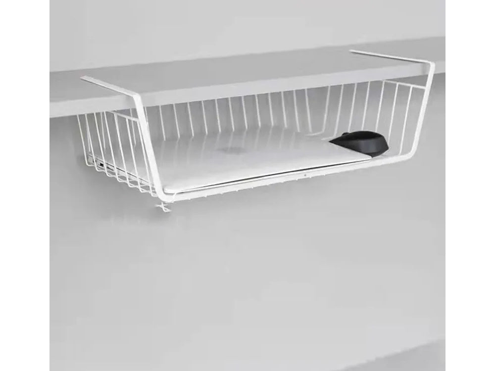 Piekarināms grozs zem plaukta metāla groza organizators virtuves grozs baltā krāsā