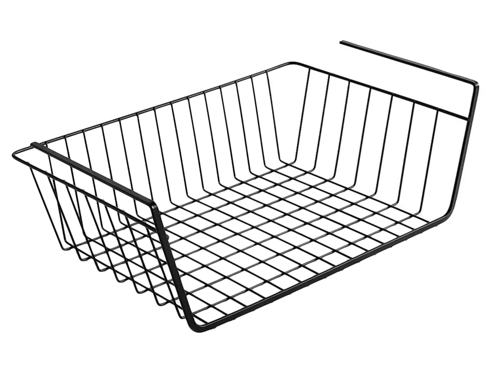 Piekarināms grozs zem plaukta metāla groza organizators virtuves grozs baltā krāsā